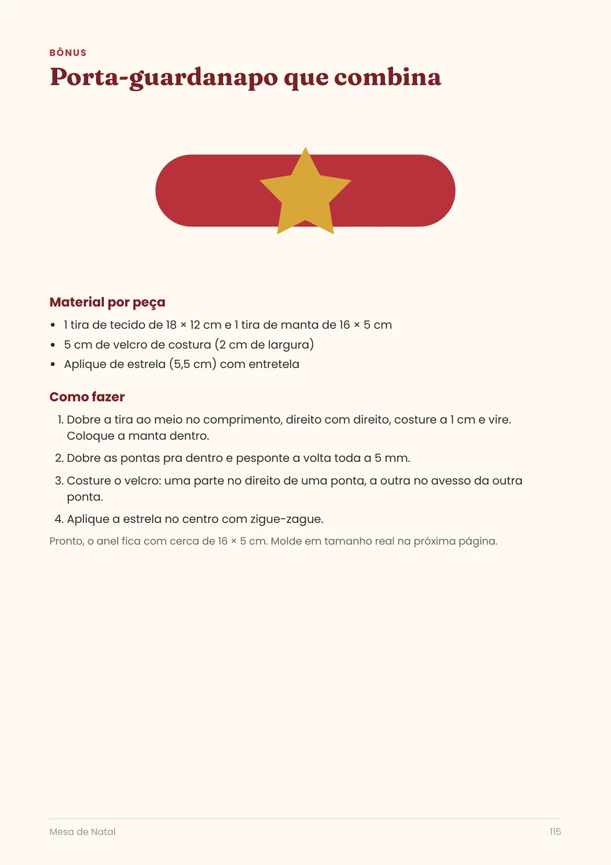 Página real do PDF Mesa de Natal: porta-guardanapo